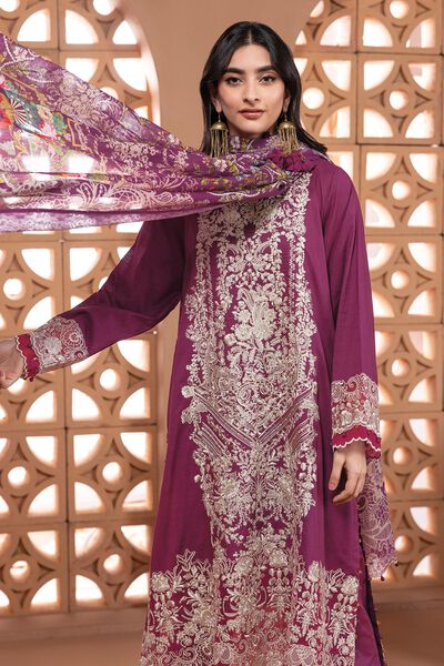 Cambric | Embroidered | Tailored 3 Piece | AED 200.00