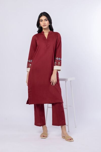 Embroidered | Crosshatch Poplin | Kurta | AED 120.00