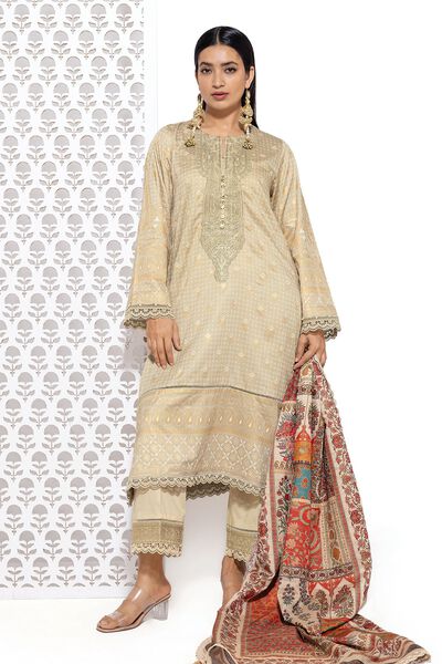 Cotton Satin | Embroidered | Fabrics 3 Piece | AED 100.00