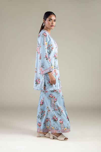 Embroidered | Viscose | Floral Relaxed Pants | AED 80.00