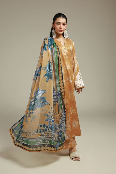 Embroidered | Satin | Tailored 3-Piece Set | AED 300.00