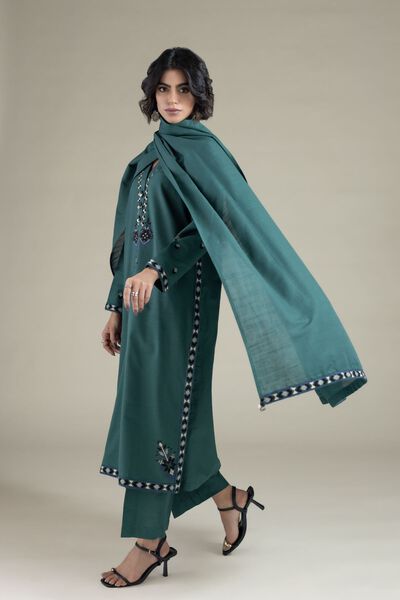 Embroidered | Textured Cotton | Dupatta | AED 80.00