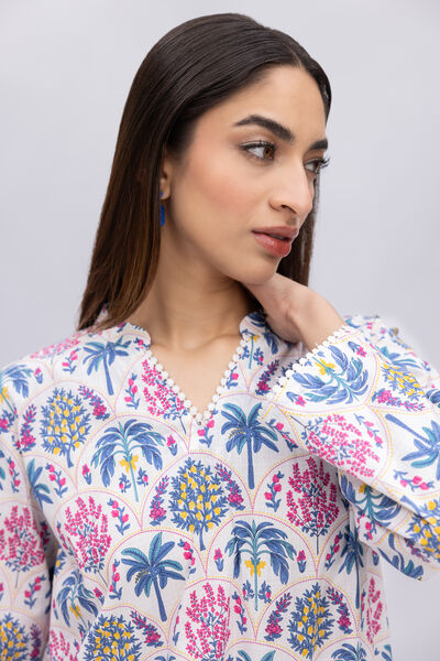 Printed | Crosshatch Poplin | Kurta | AED 100.00