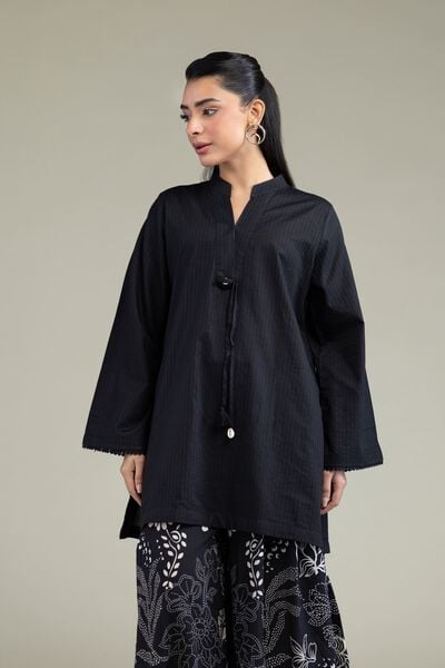 Printed | Cotton Dobby | Black Cotton Kurta | AED 100.00