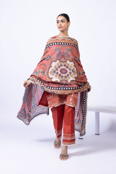 Embroidered | Light Thai Silk | Dupatta | AED 36.00