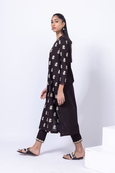Embroidered | Crosshatch Poplin | Pants | AED 40.00