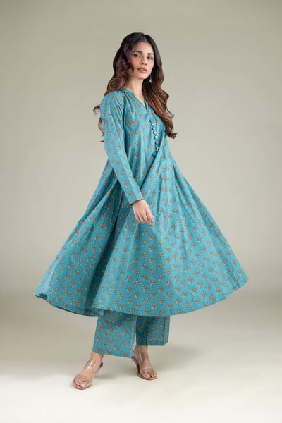 Printed | Cambric | Floral V-Neck Kurta | AED 150.00