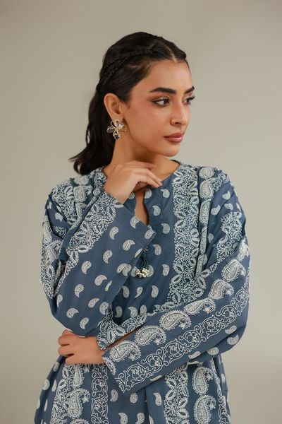 Cambric | Printed Cambric Kurta | AED 150.00