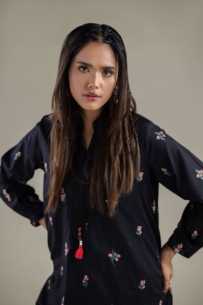 Embroidered | Cotton Dobby | Long Floral Kurta | AED 150.00