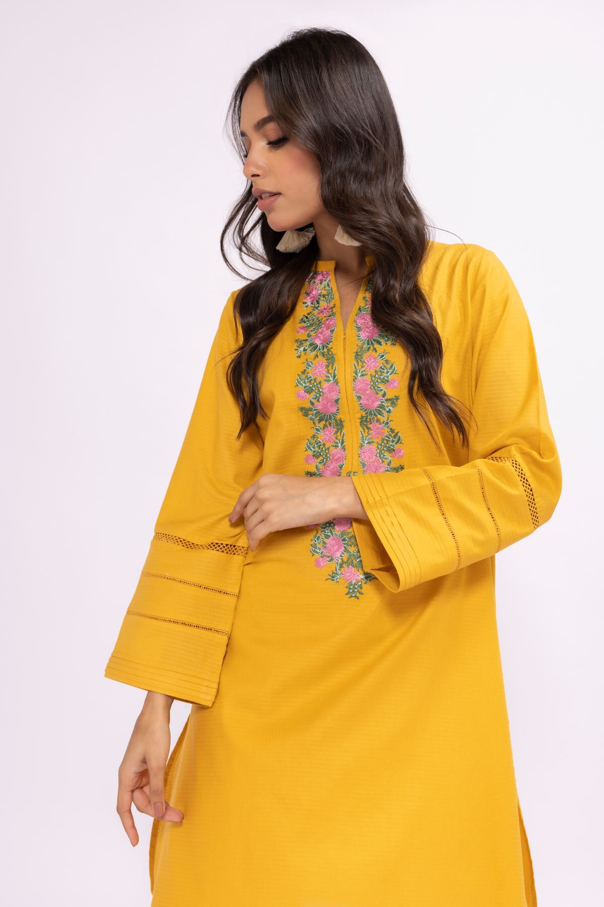 Khaadi yellow dress sales