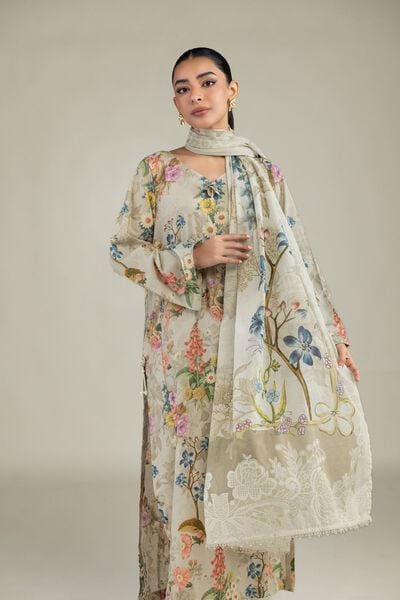 Printed | Lawn | Beige Lawn Dupatta | AED 80.00