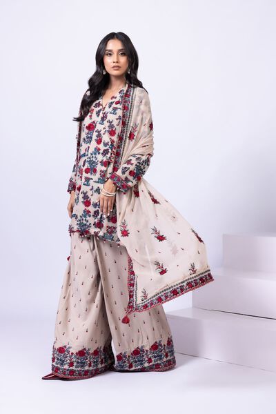 Embroidered | Viscose Oak Silk | Pants | AED 160.00