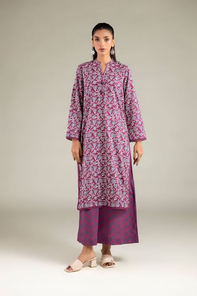 Printed | Cambric | Relaxed Geometric Pants | AED 24.00