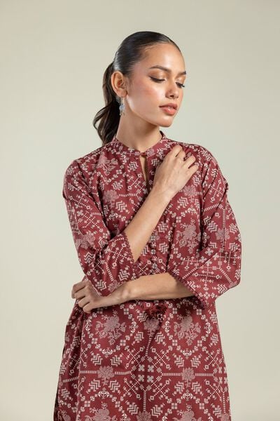 Printed | Cambric | Short Cambric Kurta | AED 100.00