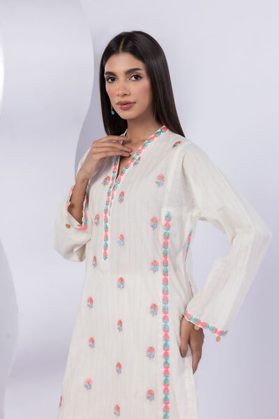 Embroidered | Lurex Stripes | Kurta | AED 160.00