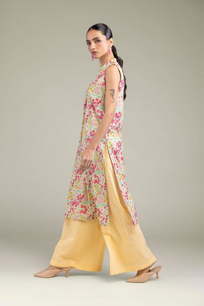 Printed | Cambric | Yellow Cambric Pants | AED 130.00