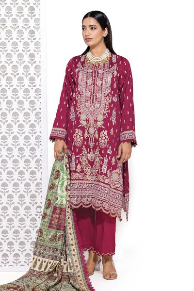 Cotton Satin | Embroidered | Fabrics 3 Piece | AED 100.00