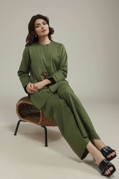 Embroidered | Heavy Textured Cotton | Short Floral Kurta | AED 120.00