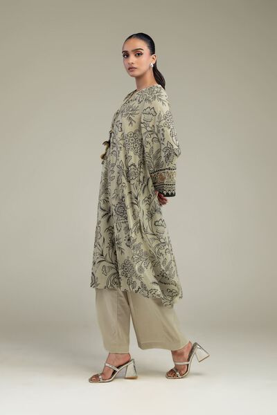 Printed | Cambric | Solid Beige Pants | AED 130.00