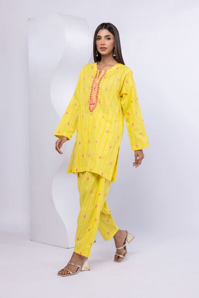 Embroidered | Lurex Stripes | Pants | AED 92.00