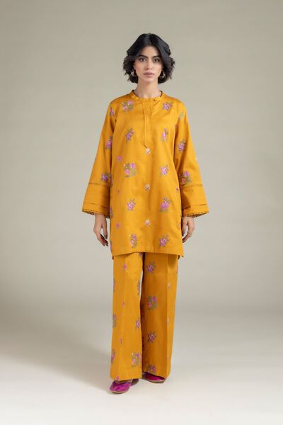 Embroidered | Textured Cotton | Pants | AED 80.00