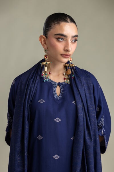 Embroidered | Mesuri | Navy Mesuri Dupatta | AED 150.00
