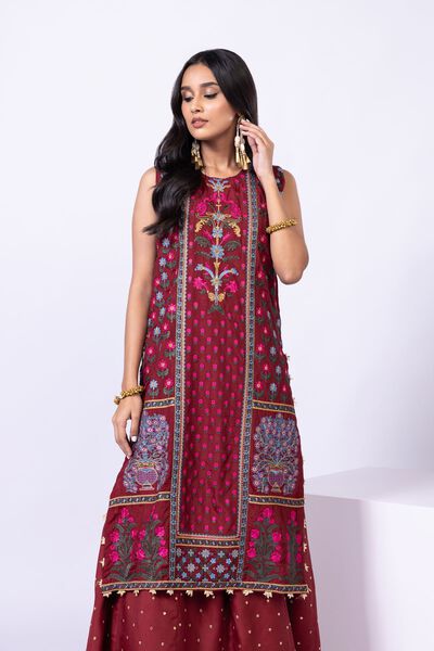Embroidered | Viscose Oak Silk | Kurta | AED 400.00