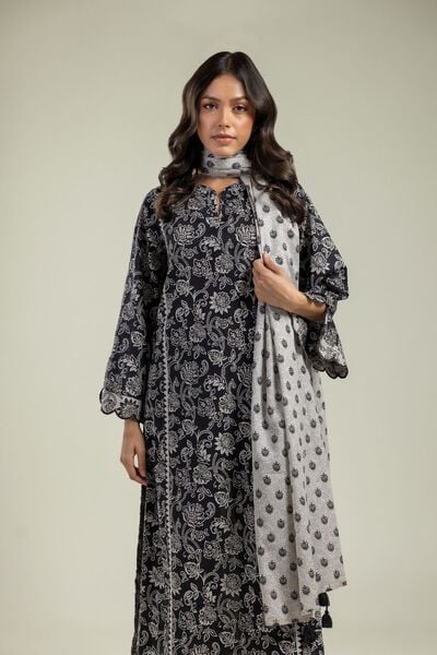 Printed | Cambric | Black Cambric Kurta | AED 100.00