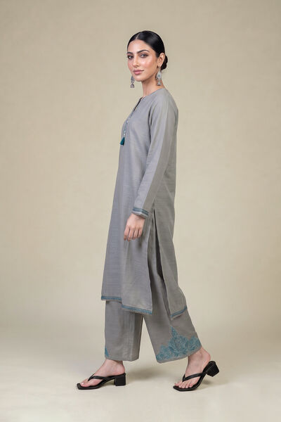 Embroidered | Light Khaddar | Gray Khaddar Pants | AED 150.00