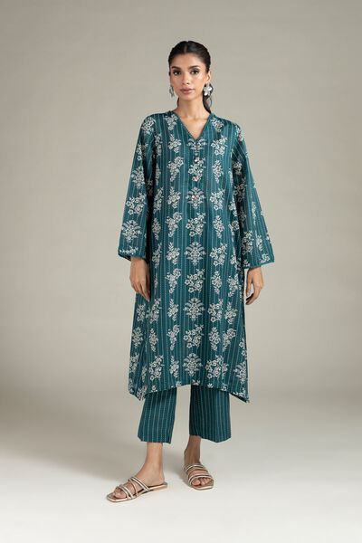 Printed | Textured Cotton | Pants | AED 70.00