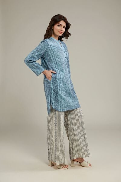 Embroidered | Cotton Crinkle | Relaxed Striped Pants | AED 112.00