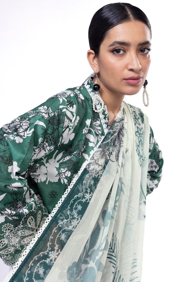 Embroidered | Cambric | Fabrics 3 Piece | null