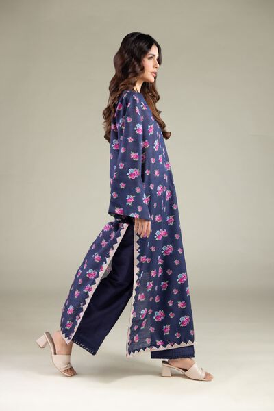 Embroidered | Textured Cotton | Summer Relaxed Pants | AED 80.00