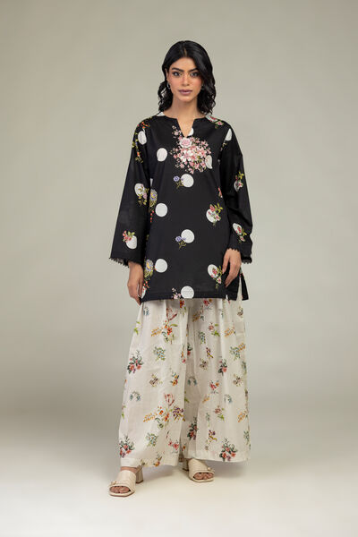Embroidered | Cambric | Floral Cambric Pants | AED 80.00