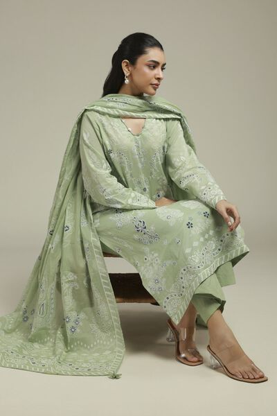 Printed | Cambric | Tailored 3-Piece Set | AED 250.00