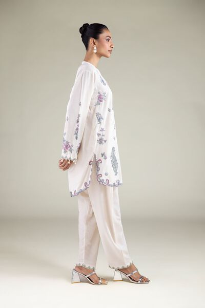 Embroidered | Raw Silk | Paisley Regular Shalwar | AED 100.00
