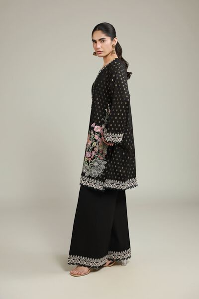 Embroidered | Jacquard | Black Tailored Set | AED 280.00