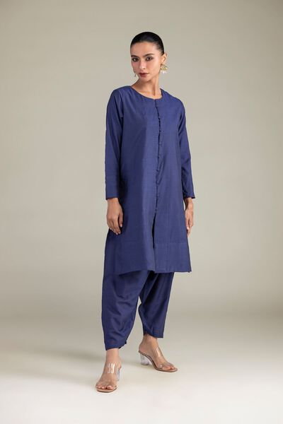 Dyed | Textured Raw Silk | Solid Silk Shalwar | AED 130.00