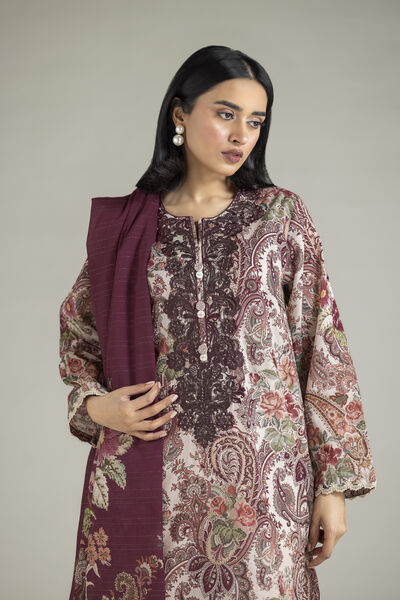 Embroidered | Mesuri | Paisley Tailored 3-Piece | AED 280.00