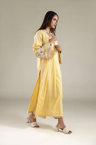 Embroidered | Cotton Dobby | Solid Straight Pants | AED 80.00