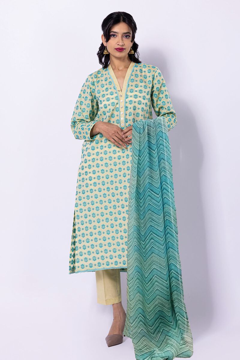 Dyed | Cotton Brosha Jacquard | Fabrics 3 Piece | null