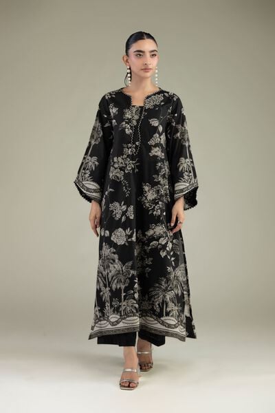 Printed | Cambric | Black Solid Pants | AED 130.00