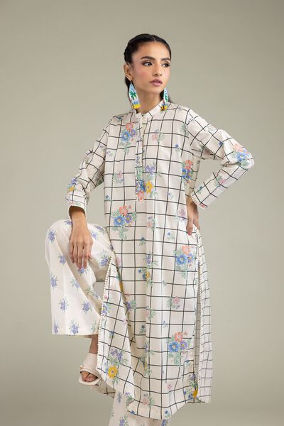 Printed | Cambric | Cambric Floral Kurta | AED 100.00