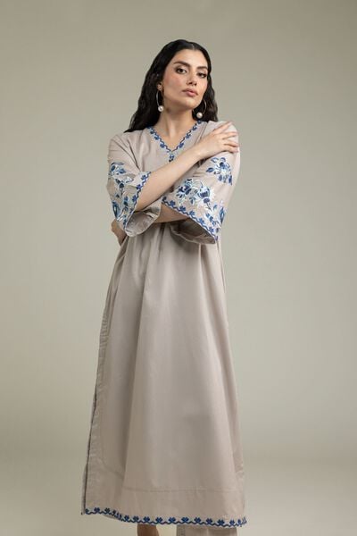 Embroidered | Cambric | Long Floral Kurta | AED 180.00