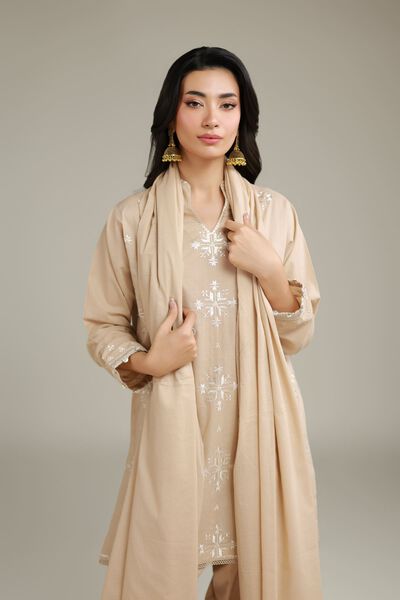 Embroidered | Lawn | Embroidered Beige Dupatta | AED 80.00