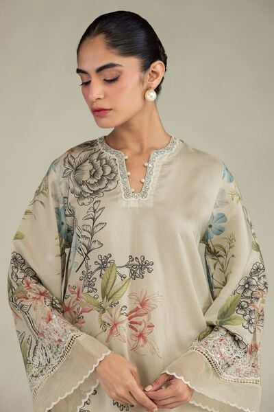Embroidered | Blended Viscose | Floral Embroidered Kurta | AED 115.00