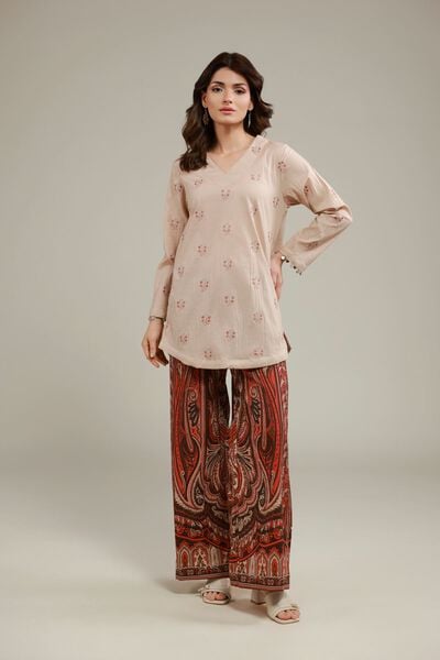 Printed | Cotton Crinkle | Paisley Relaxed Pants | AED 96.00