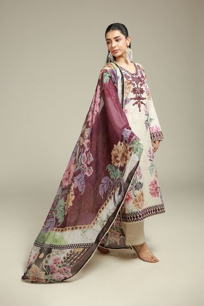 Embroidered | Satin | 3-Piece Tailored Set | AED 300.00