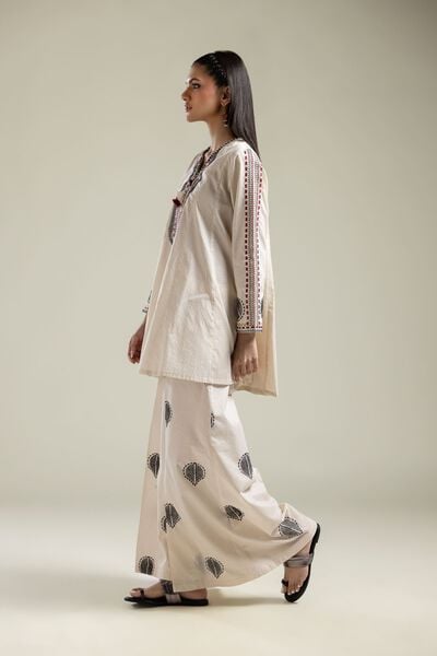 Embroidered |Cotton Dobby | Cotton Dobby Pants | AED 150.00