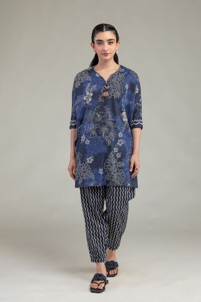 Printed | Cotton Dobby | Cotton Navy Shalwar  | AED 130.00